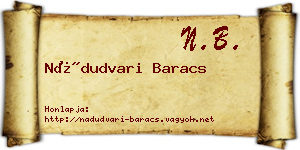 Nádudvari Baracs névjegykártya